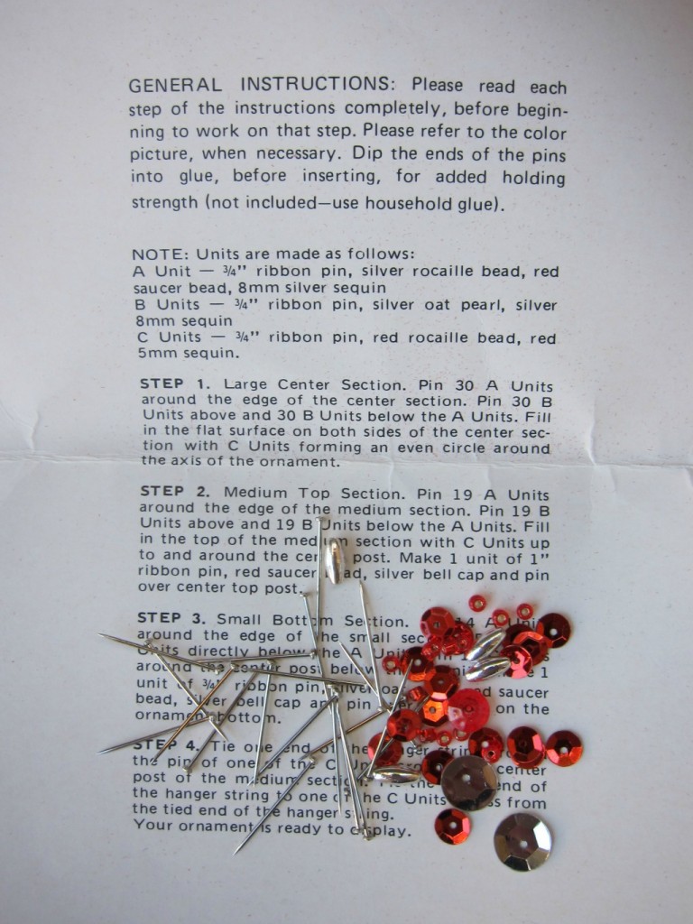 Tiers of Garnet vintage Christmas ornament instructions